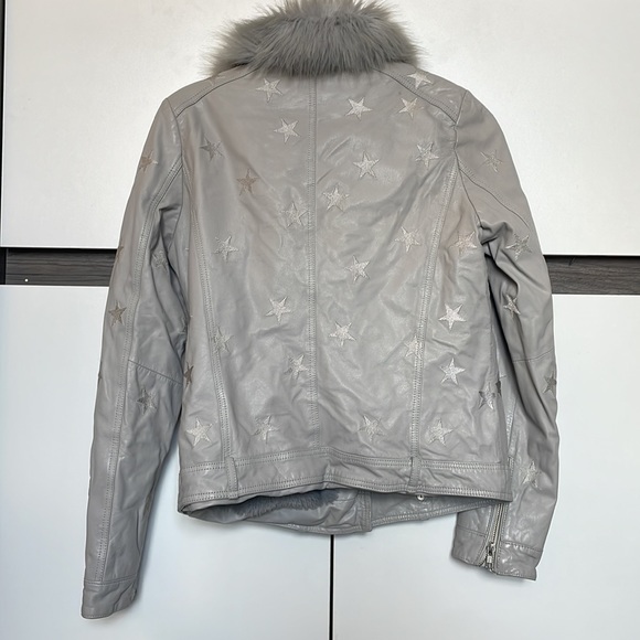 Sam Sipos leather and faux fur star embellished jacket - Picture 3 of 3